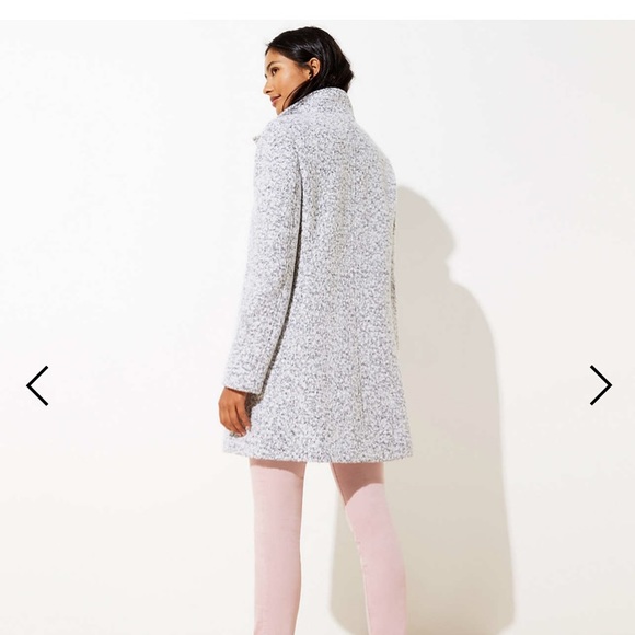 Loft Boucle Funnel Neck Coat - Picture 4 of 5